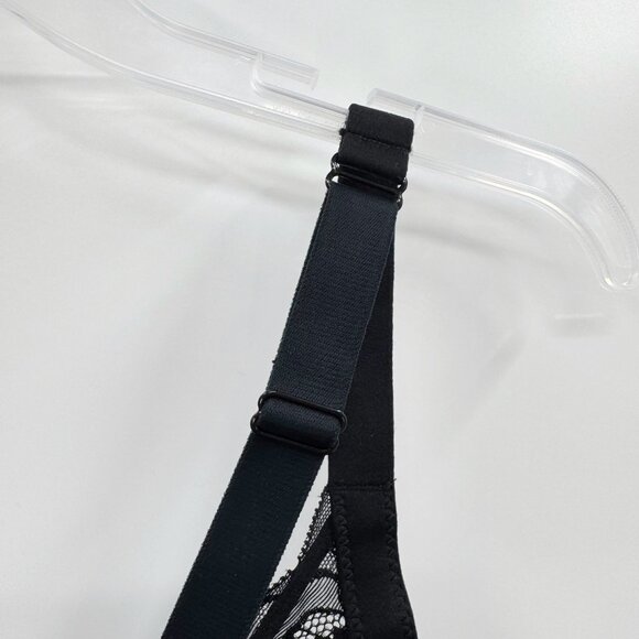 NEW Auden Sublime Lace Plunge Push Up Bra - Black - Picture 4 of 15